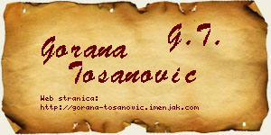 Gorana Tošanović vizit kartica